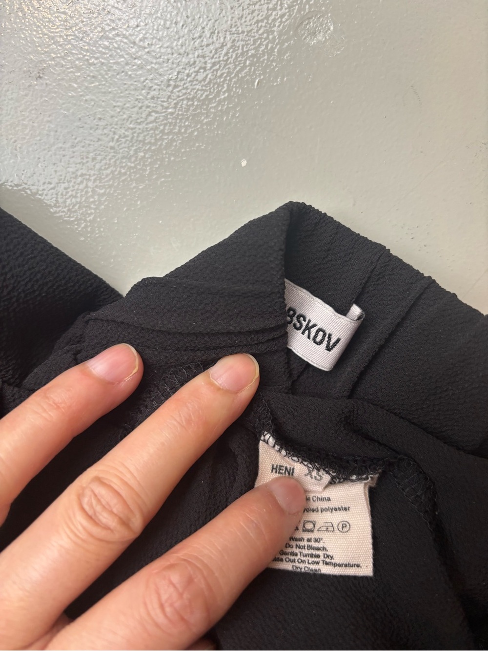 Henrik Vibskov Black Wide Leg Track Pants with White Side Stripes - Picture 4 of 4
